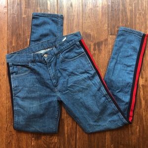gucci red jeans